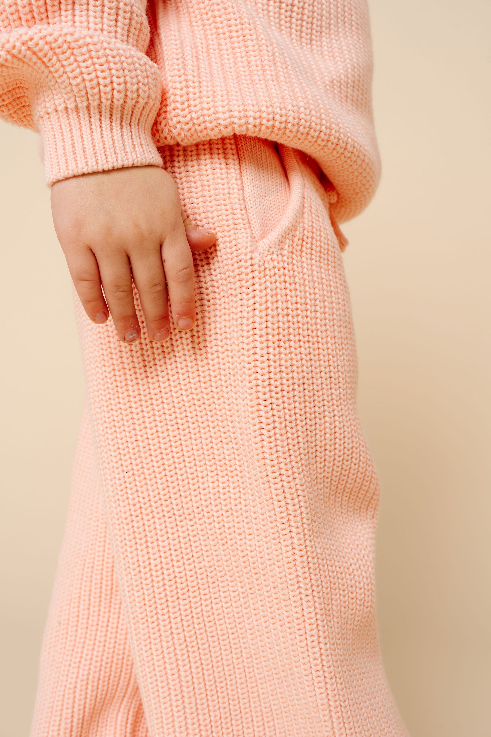 Knit Chunky Wide Leg Pants - Ballet