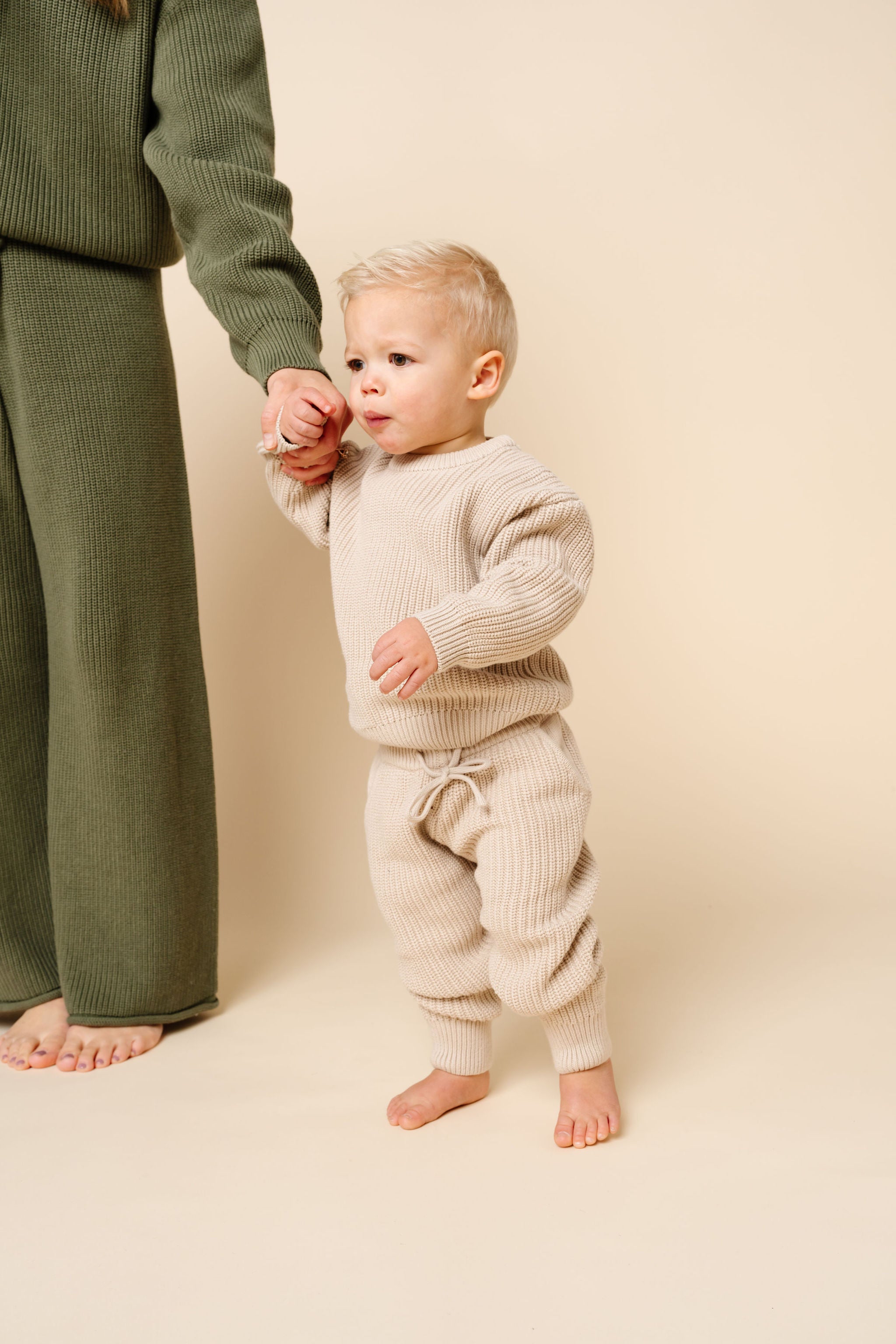 Knit Jogger Pants - Tan