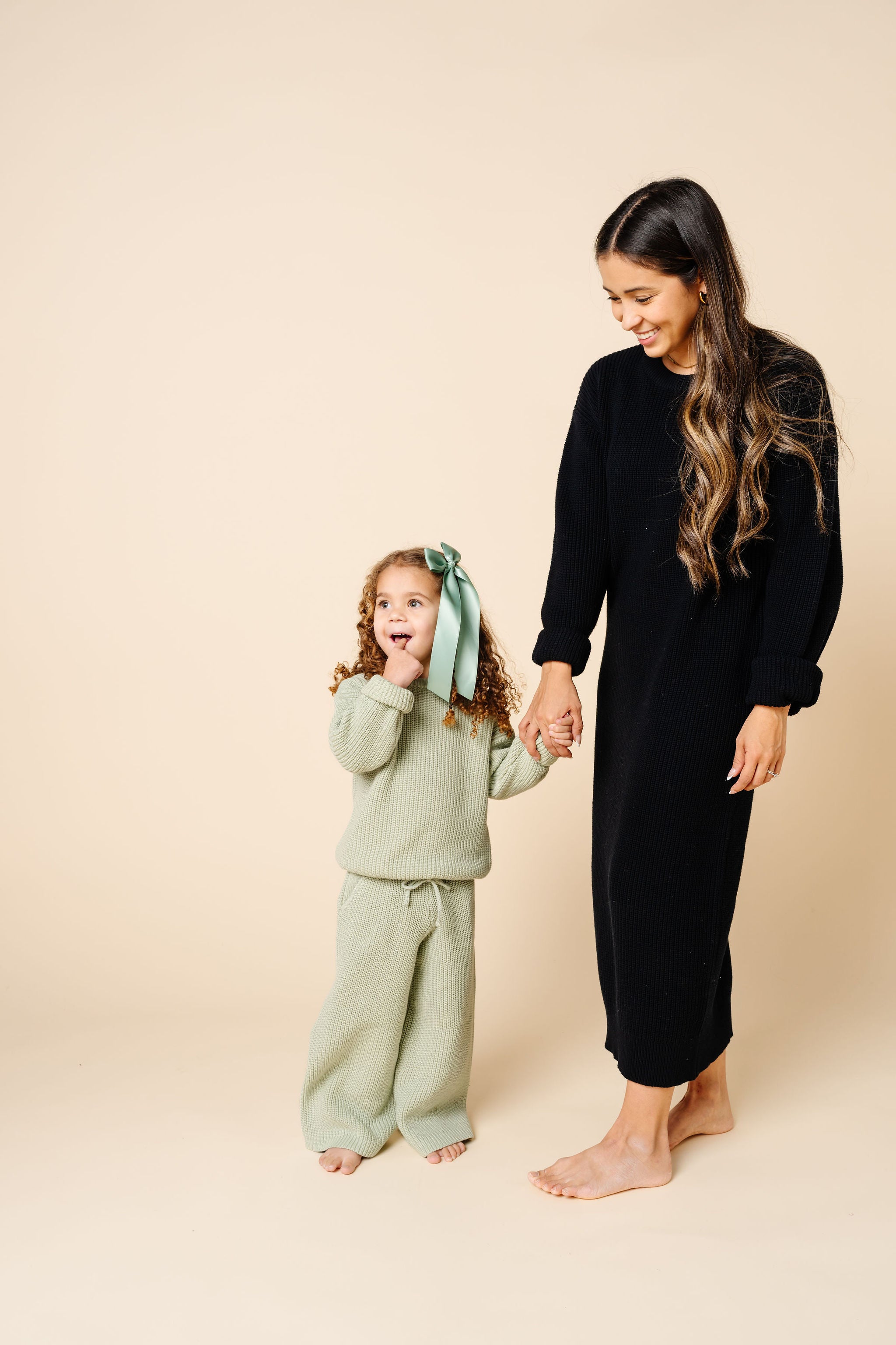 Knit Chunky Wide Leg Pants - Sage