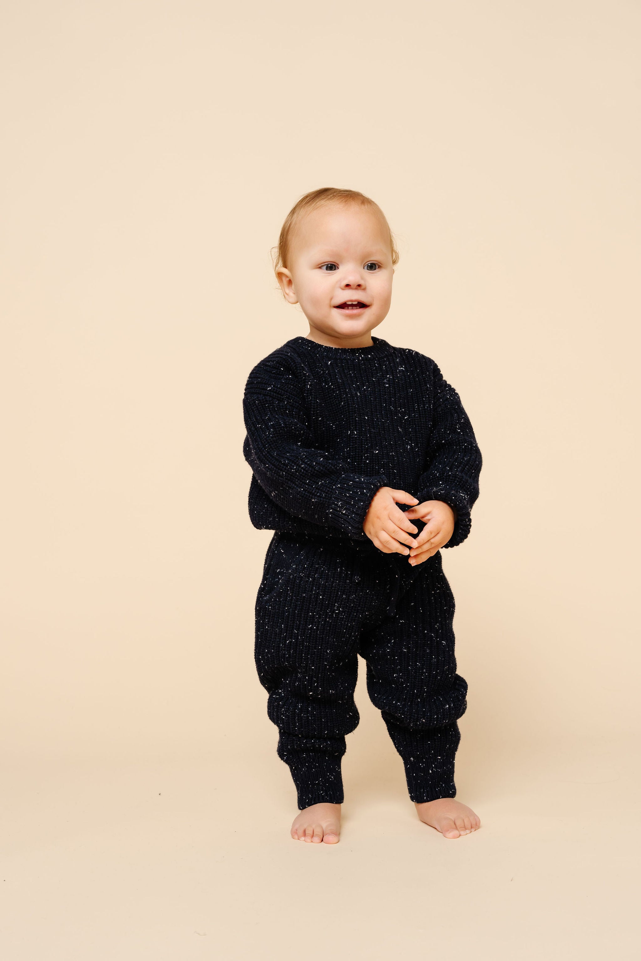 Knit Jogger Pants - Navy Speckle