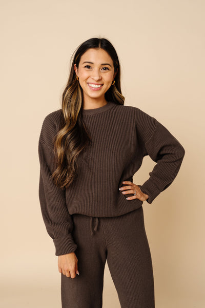 Knit Women's Chunky Sweater - Cocoa