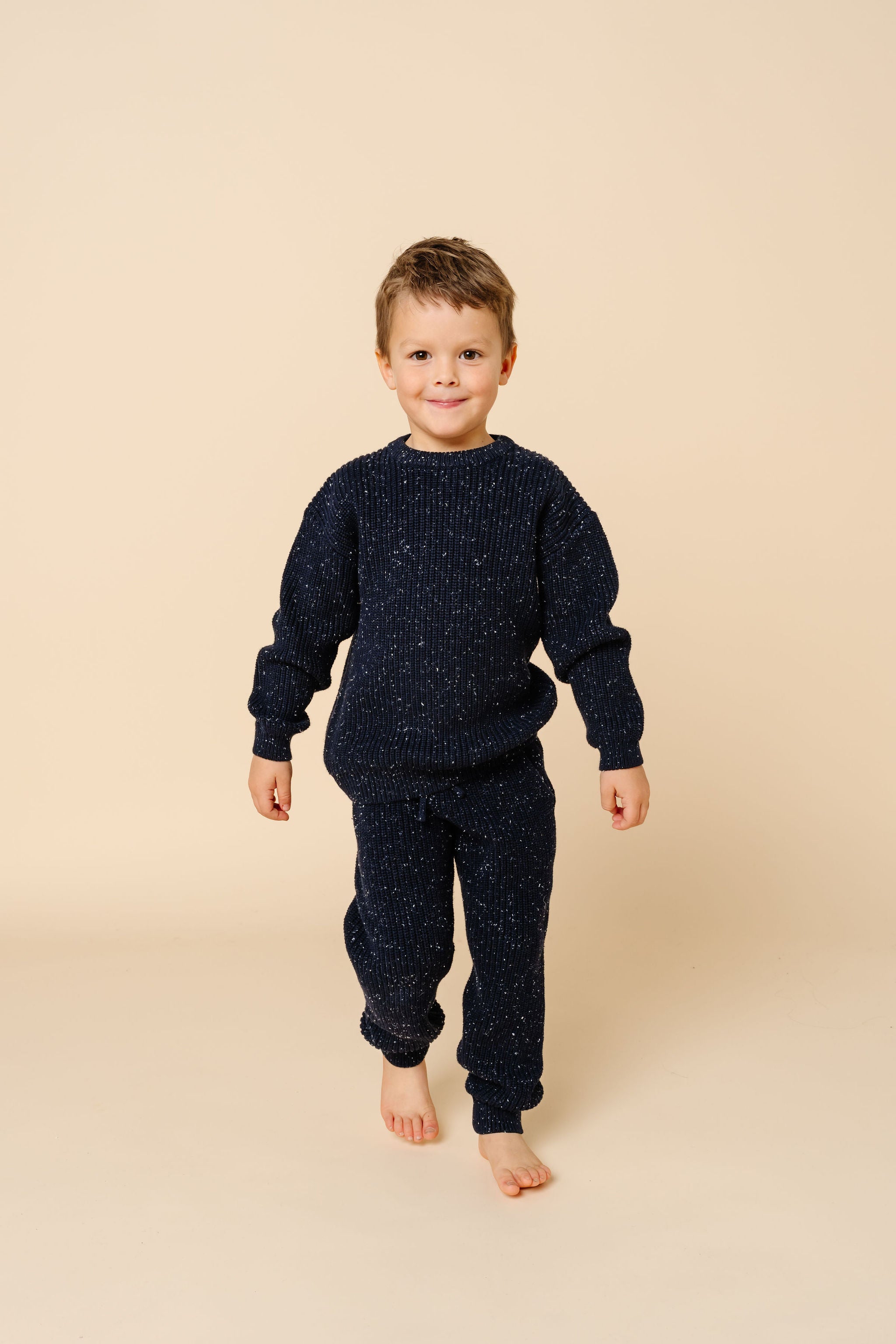 Knit Jogger Pants - Navy Speckle