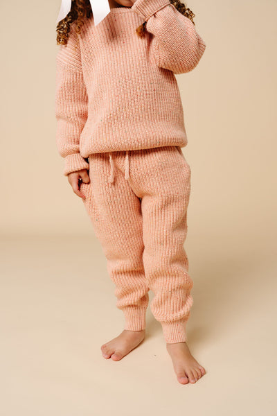 Knit Jogger Pants - Petal Speckle