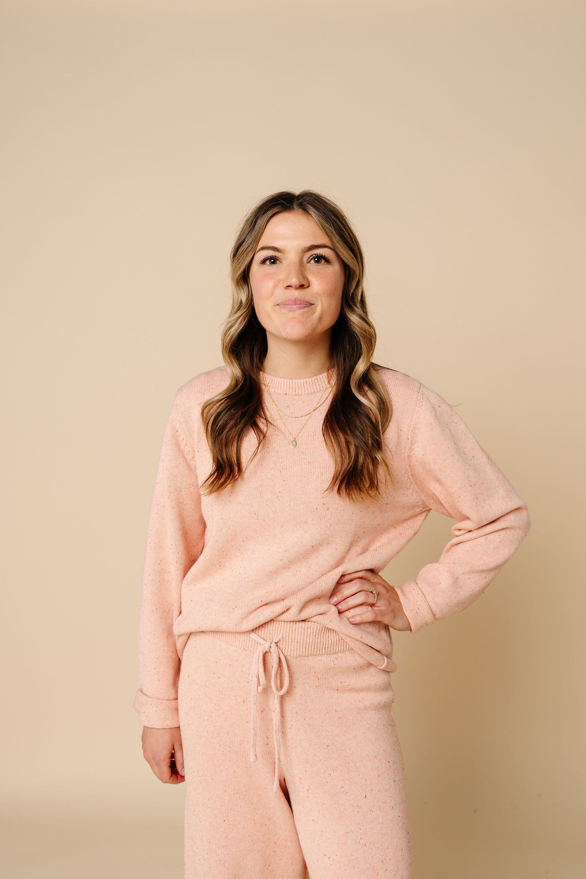 Knit Women's Sweater - Petal Speckle