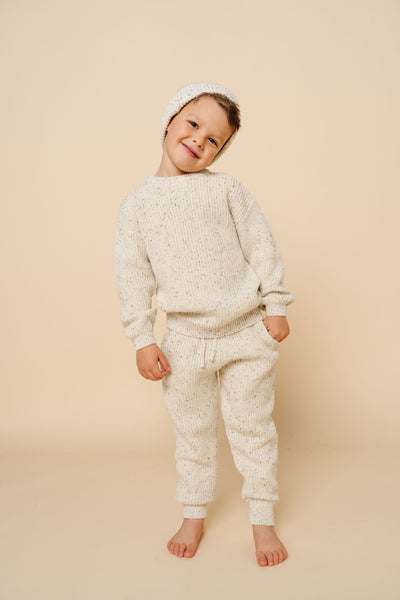 Knit Chunky Sweater - Cream Speckle