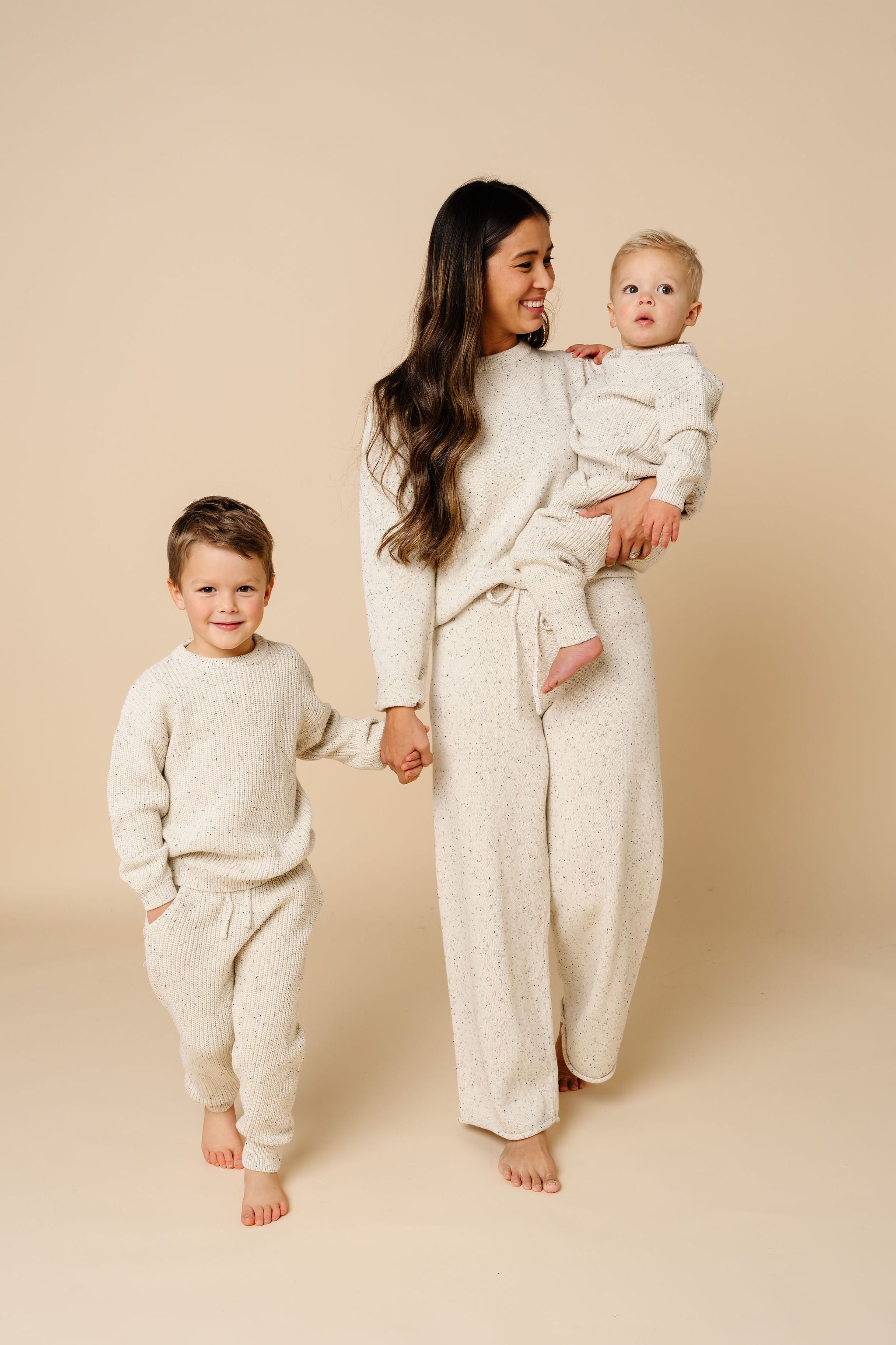 Knit Women's Sweater - Cream Speckle