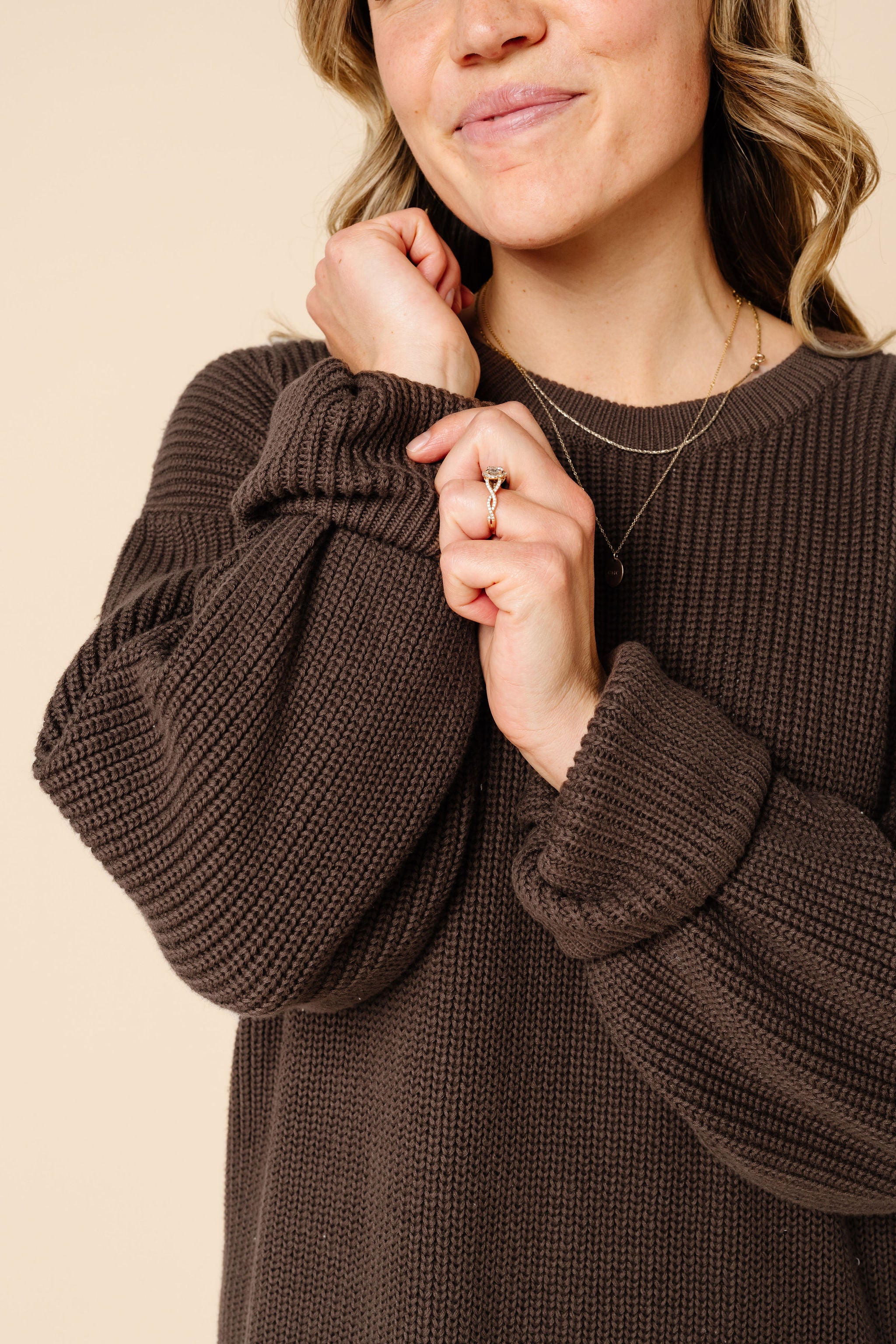 Knit Women's Sweater Maxi Dress - Cocoa