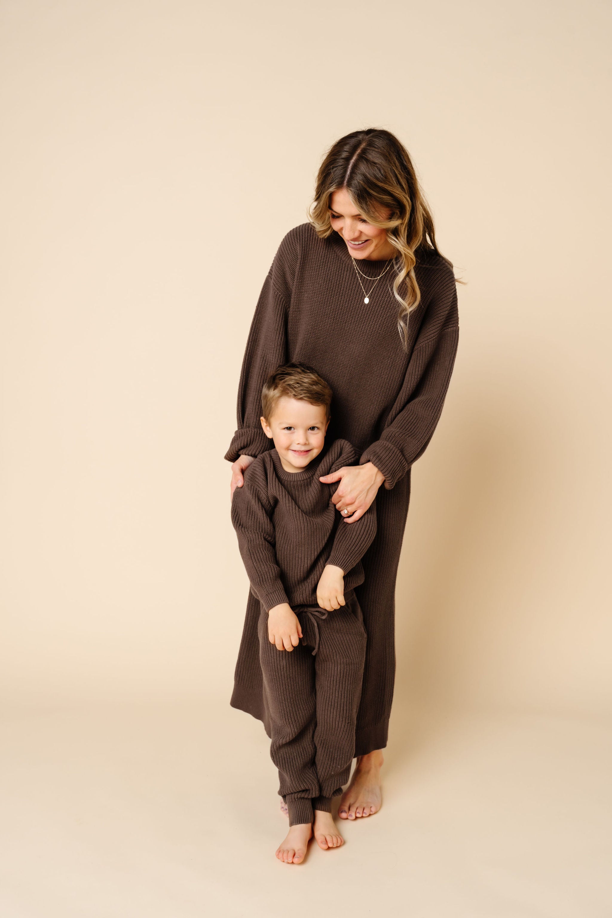 Knit Women's Sweater Maxi Dress - Cocoa