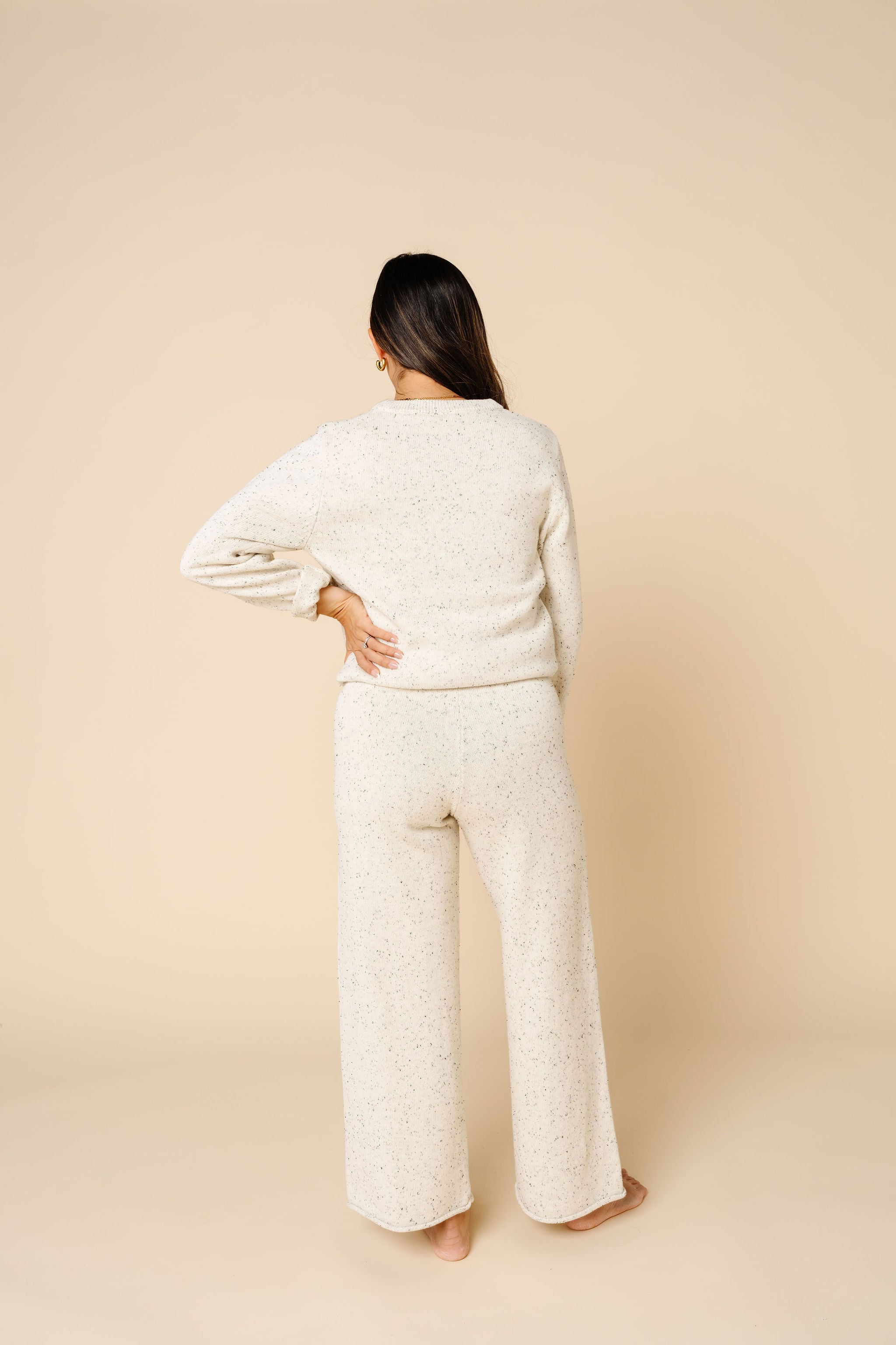 Knit Women's Sweater - Cream Speckle
