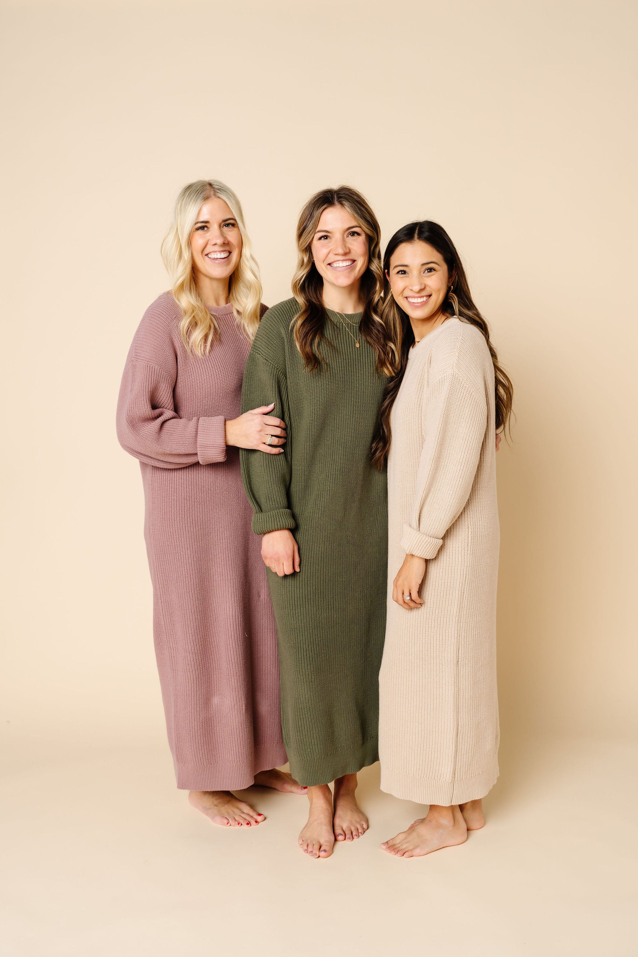 Knit Women's Sweater Maxi Dress - Mauve