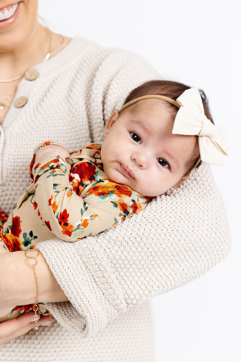 Linen Bow 3 Pack: Oatmeal Headbands