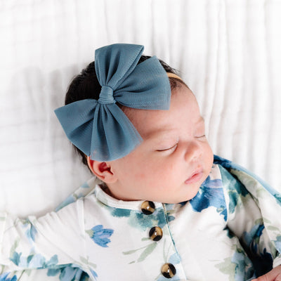 Tulle Bow - Ocean Headband