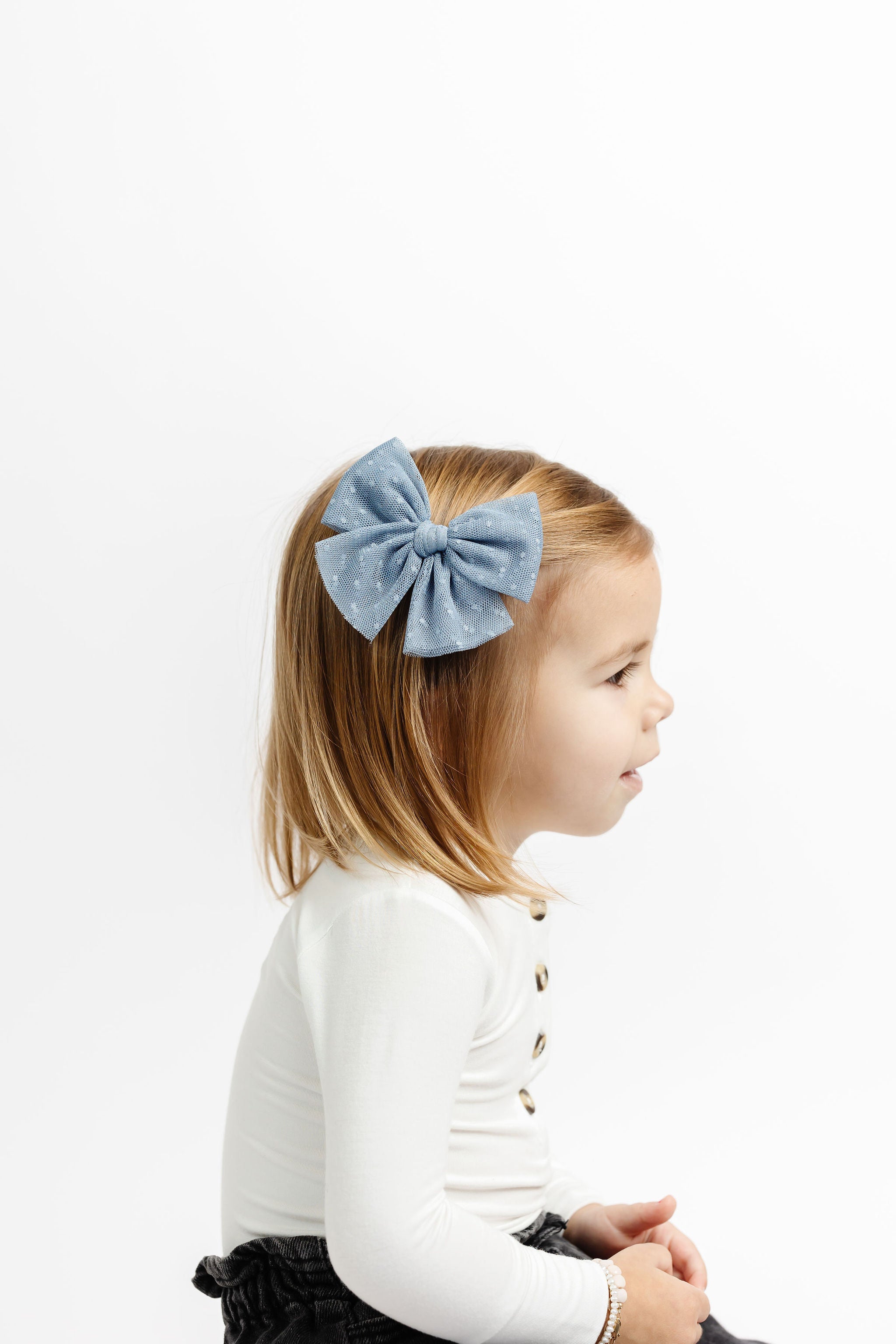 Tulle Bow 3 Pack: Blush Shimmer Dot