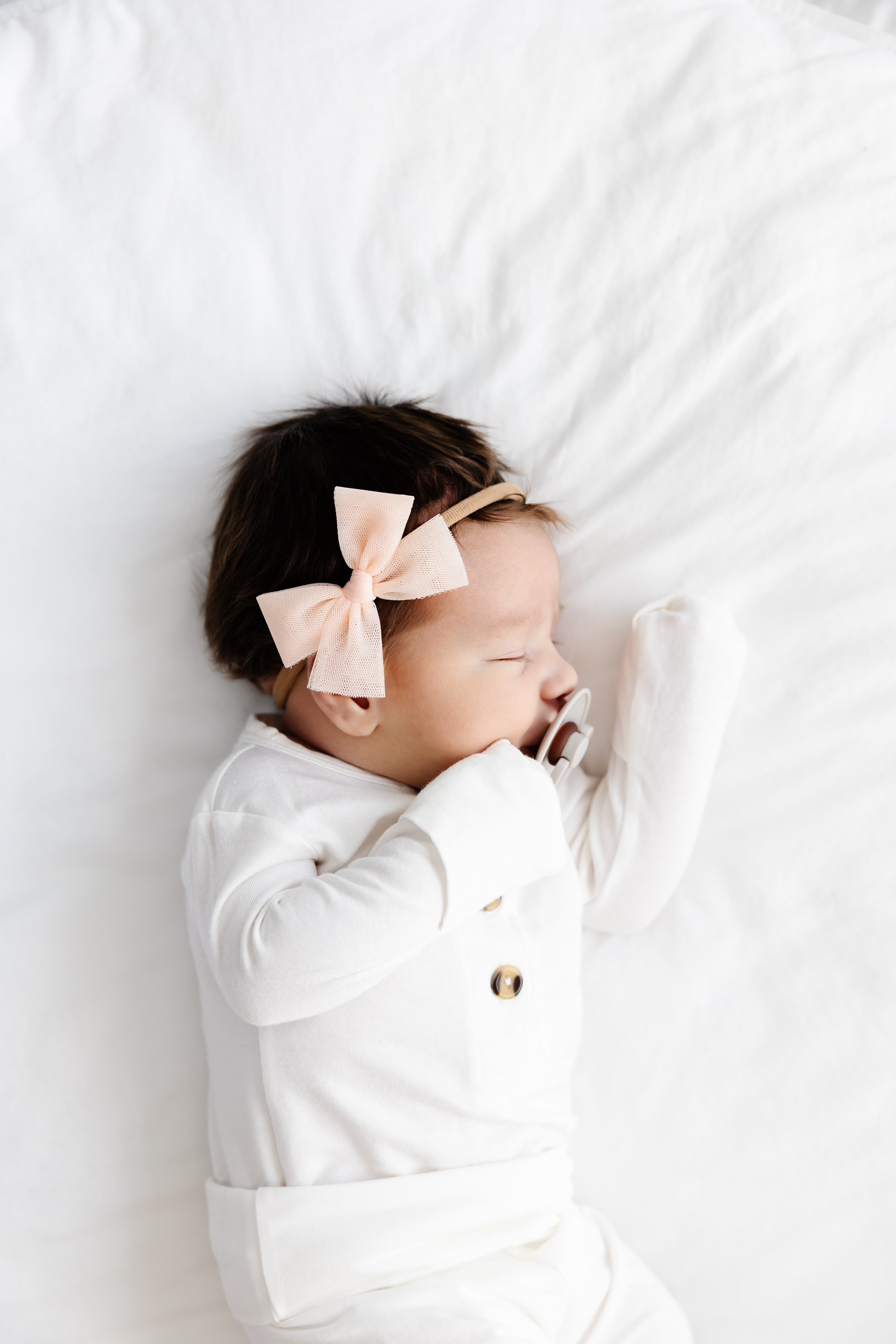 Tulle Bow - Peach