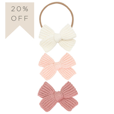 Sweater Bow 3 Pack - Ballet Chunky Knit