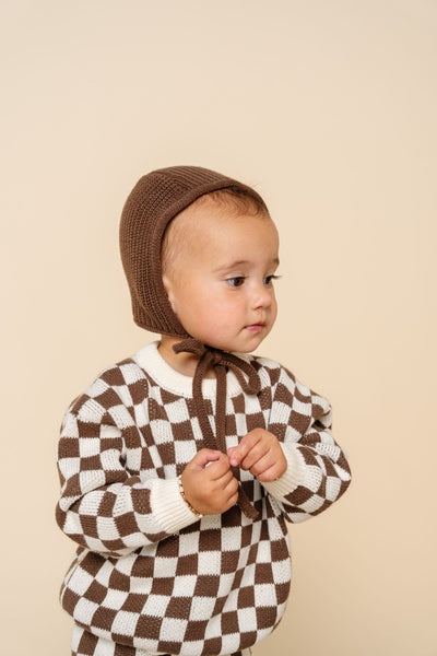 Knit Bonnet - Cocoa
