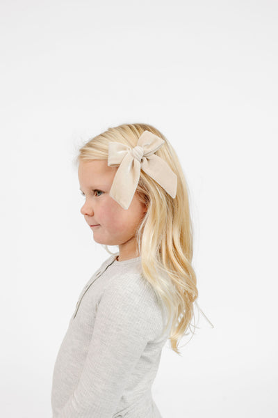 Velvet - Latte Bow Sash Clip