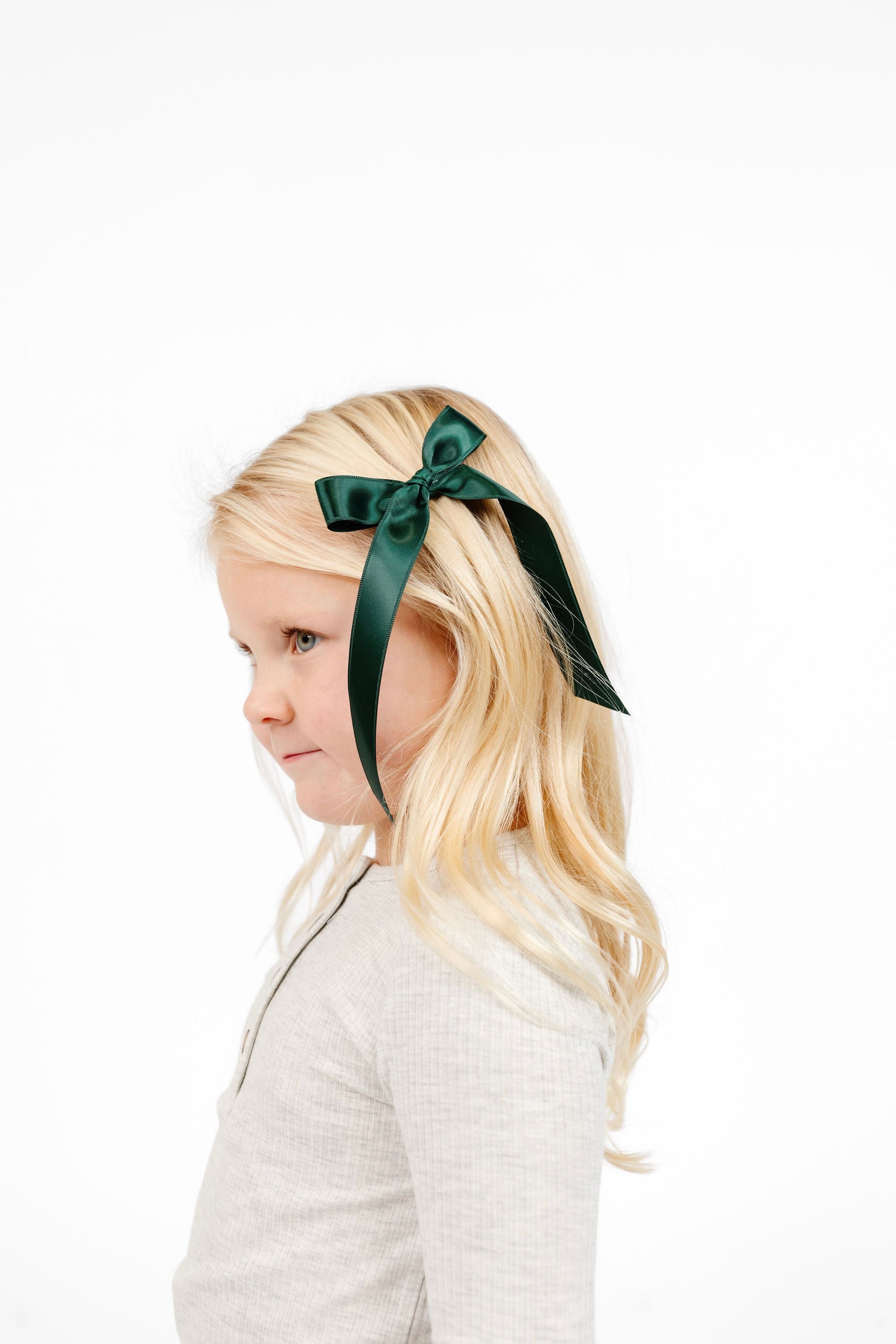 Satin Bow 3 Pack: Midnight Blue Sash Clips