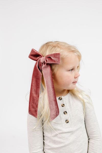 Velvet - Rose Bow Sash Clip