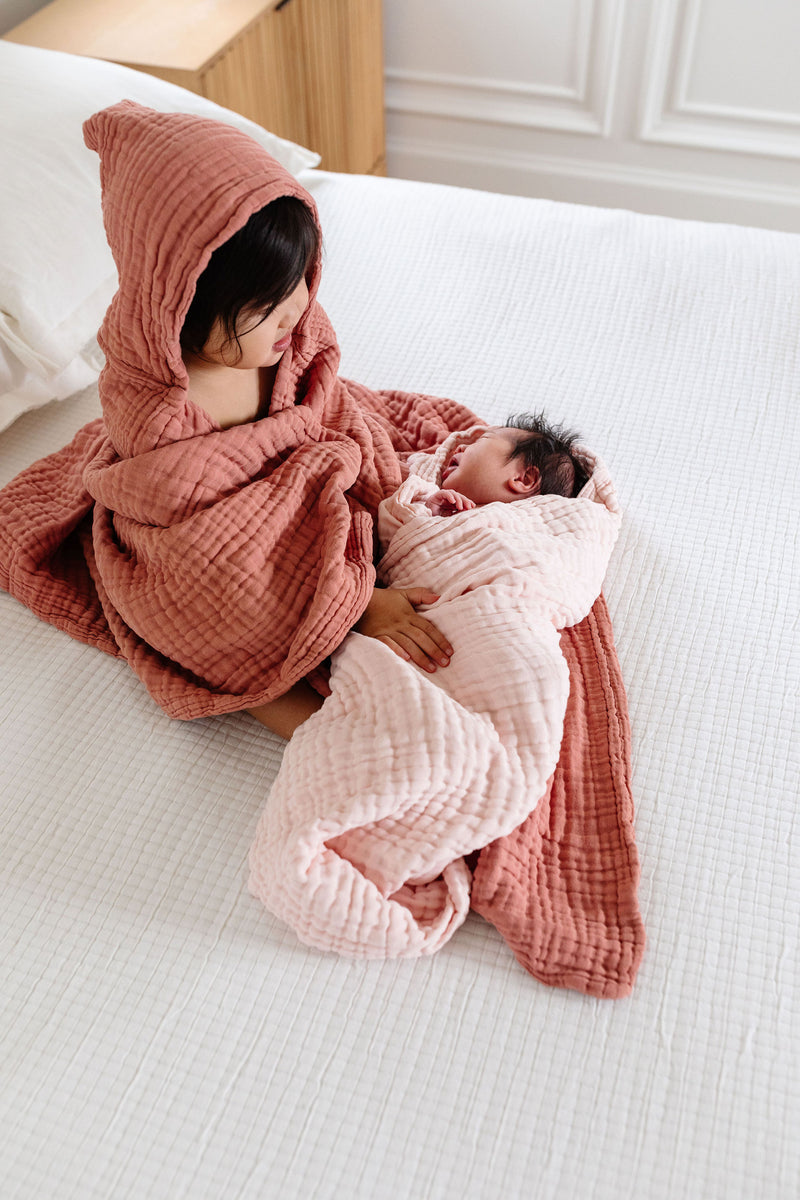 Infant Hooded Bath Towel - Blush