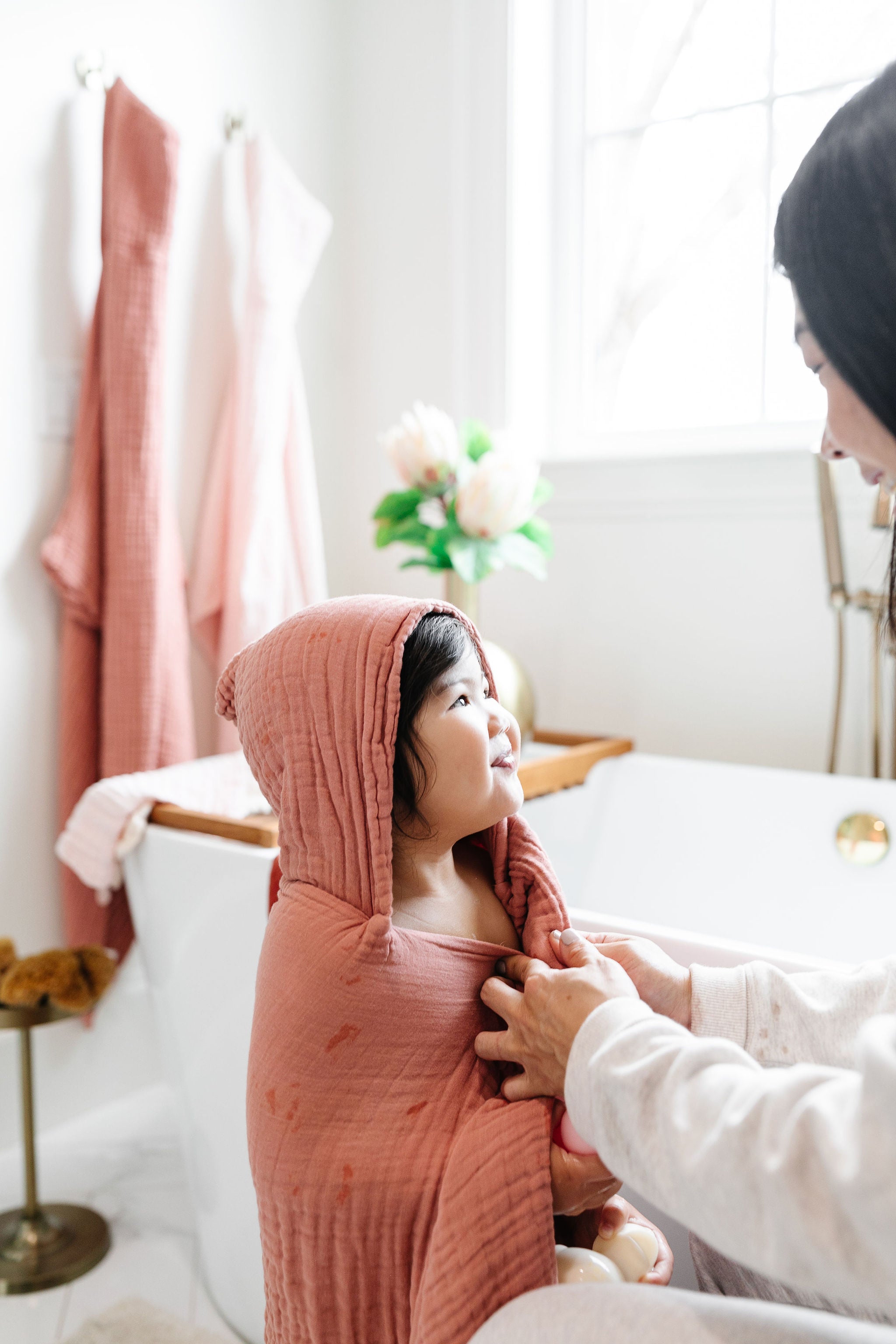 Bath - Toddler Hooded Towel - Rose