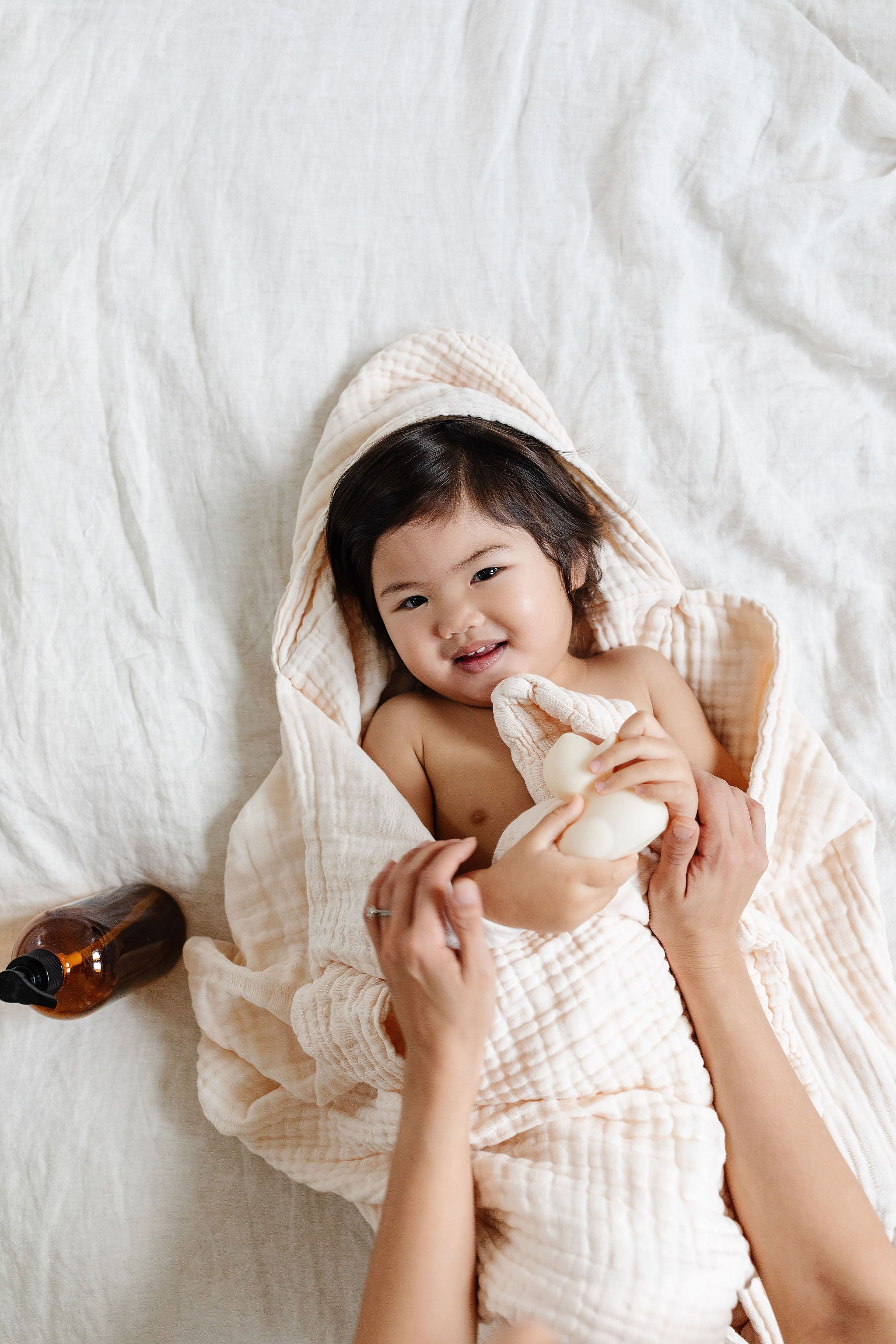 Bath - Toddler Hooded Towel - Cream