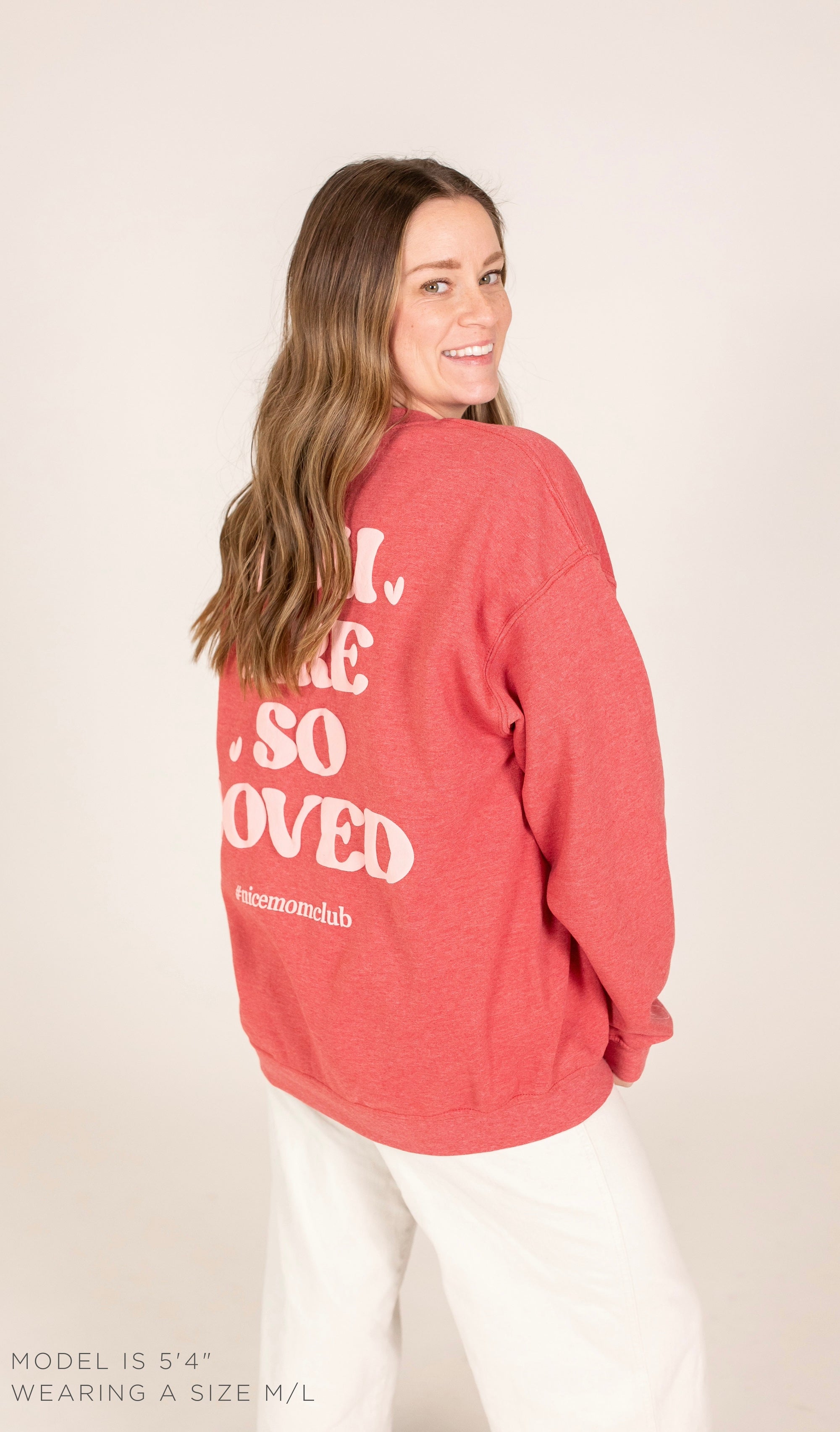Nice Mom Crew | "YOU ARE SO LOVED” HEATHERED RASPBERRY