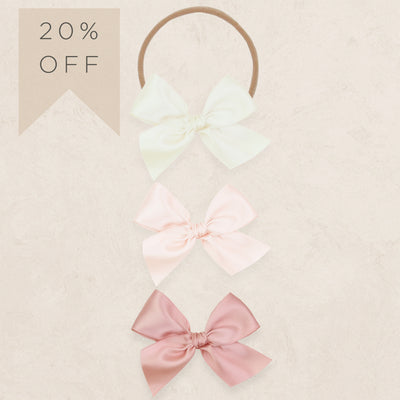 Satin Bow 3 Pack: Blush