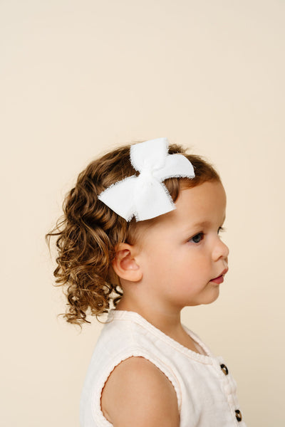 Chiffon Bow - White Headband