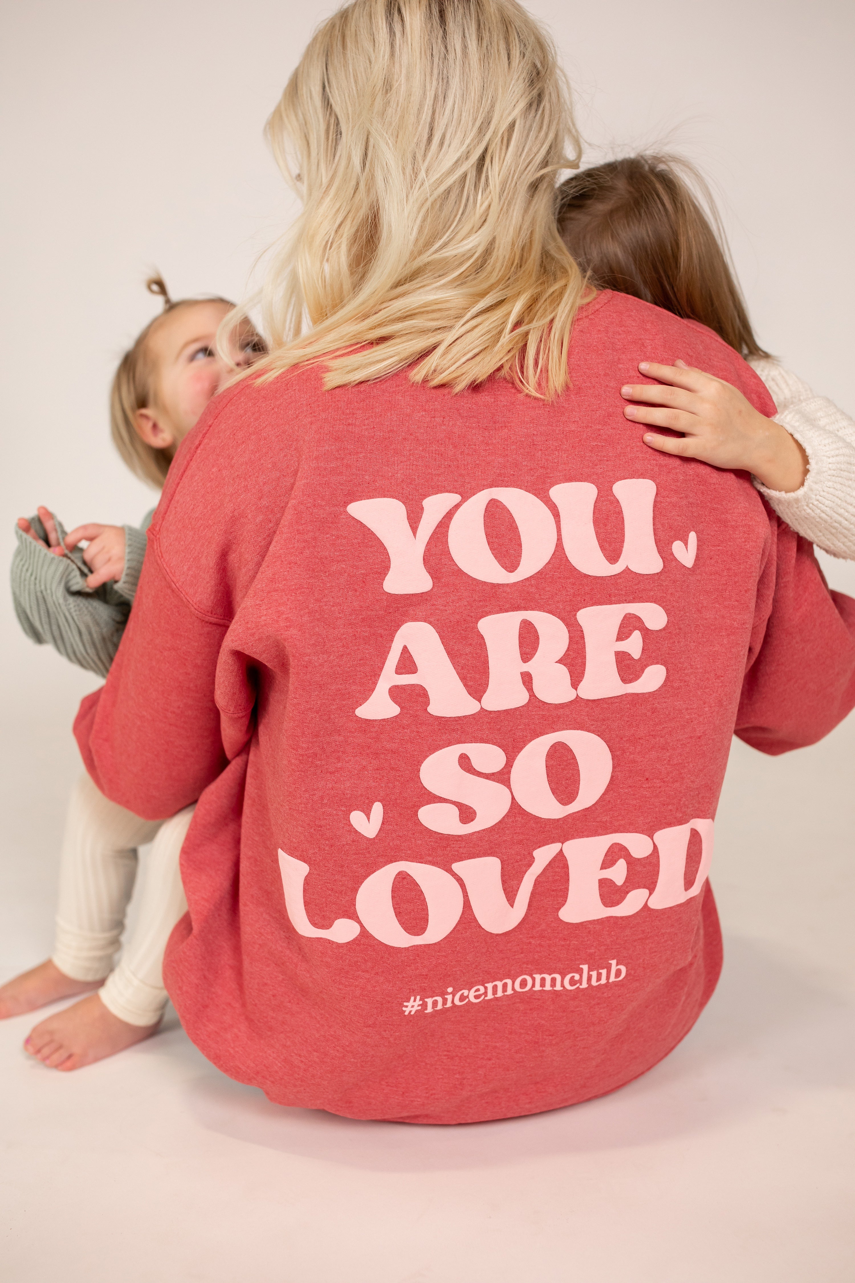 Nice Mom Crew | "YOU ARE SO LOVED” HEATHERED RASPBERRY