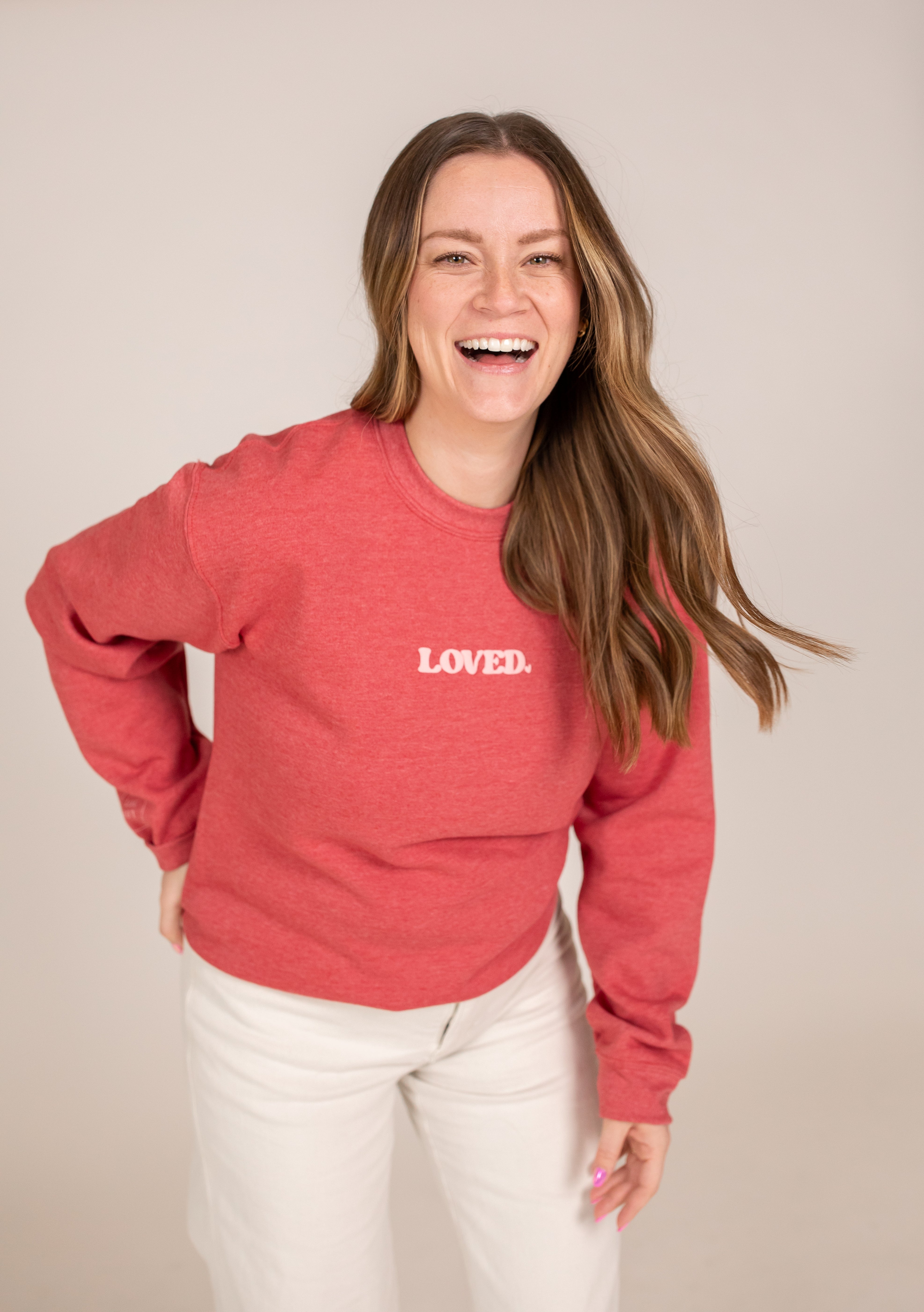 Nice Mom Crew | "YOU ARE SO LOVED” HEATHERED RASPBERRY