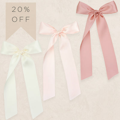 Satin Bow 3 Pack: Blush Sash Clips