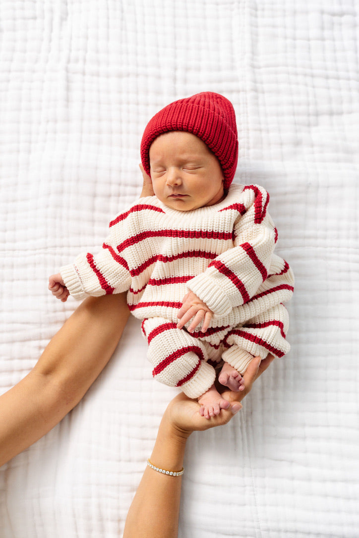 Knit Beanie Bundle - Red