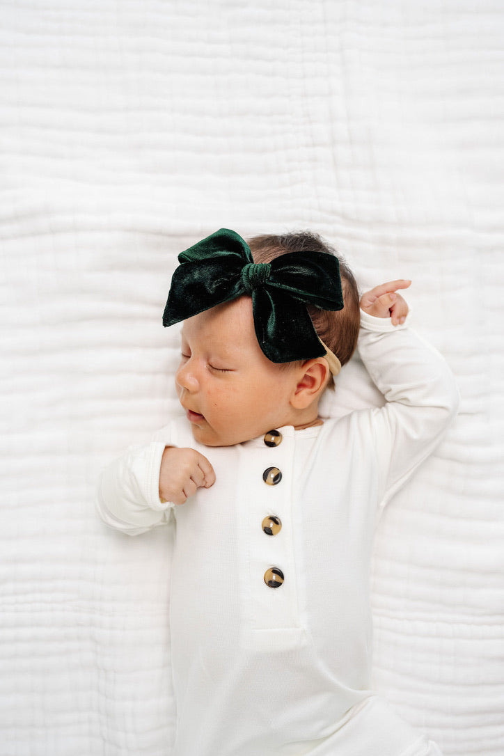 Velvet - Pine Bow Headband