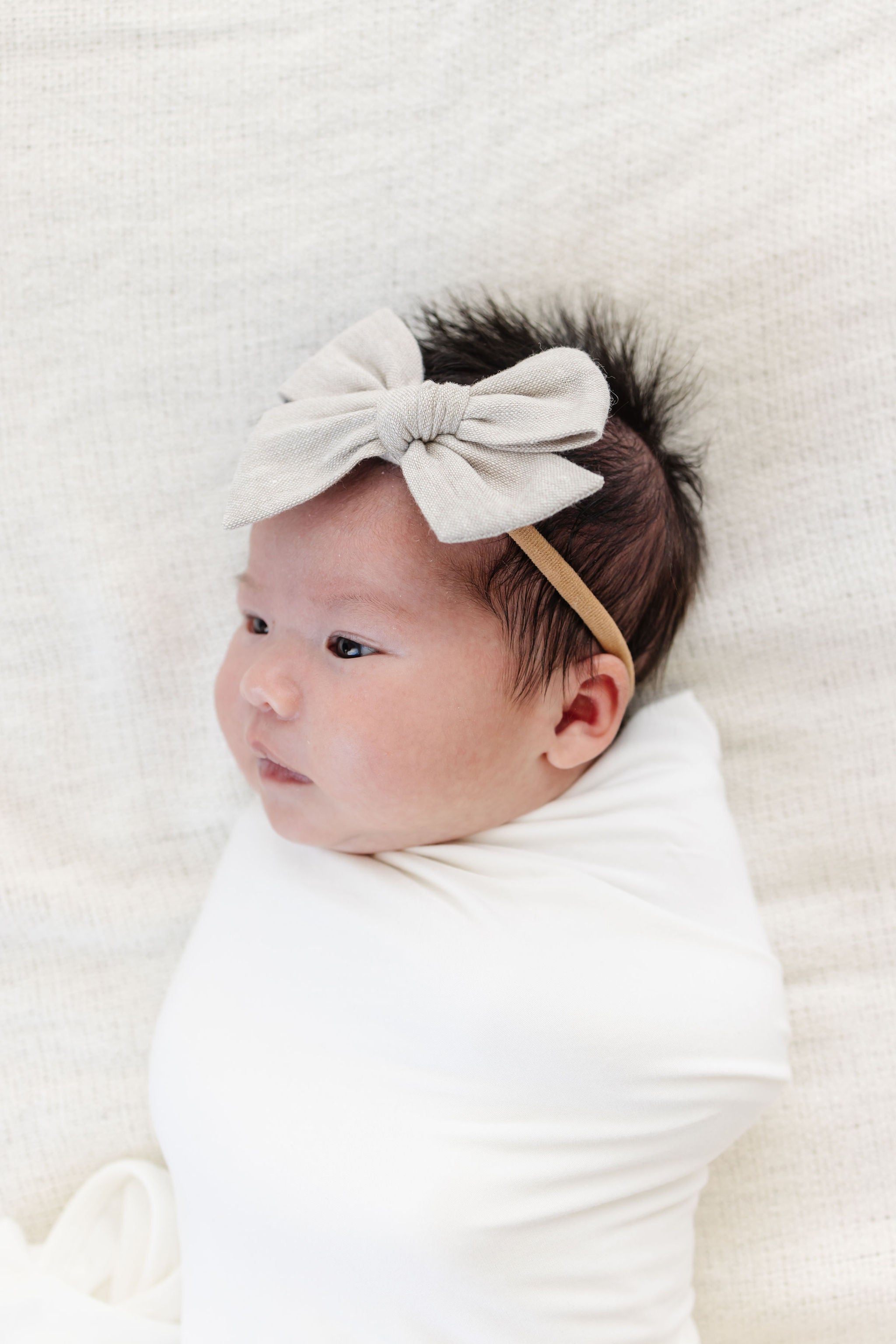 Classic Bow - Oatmeal Chambray