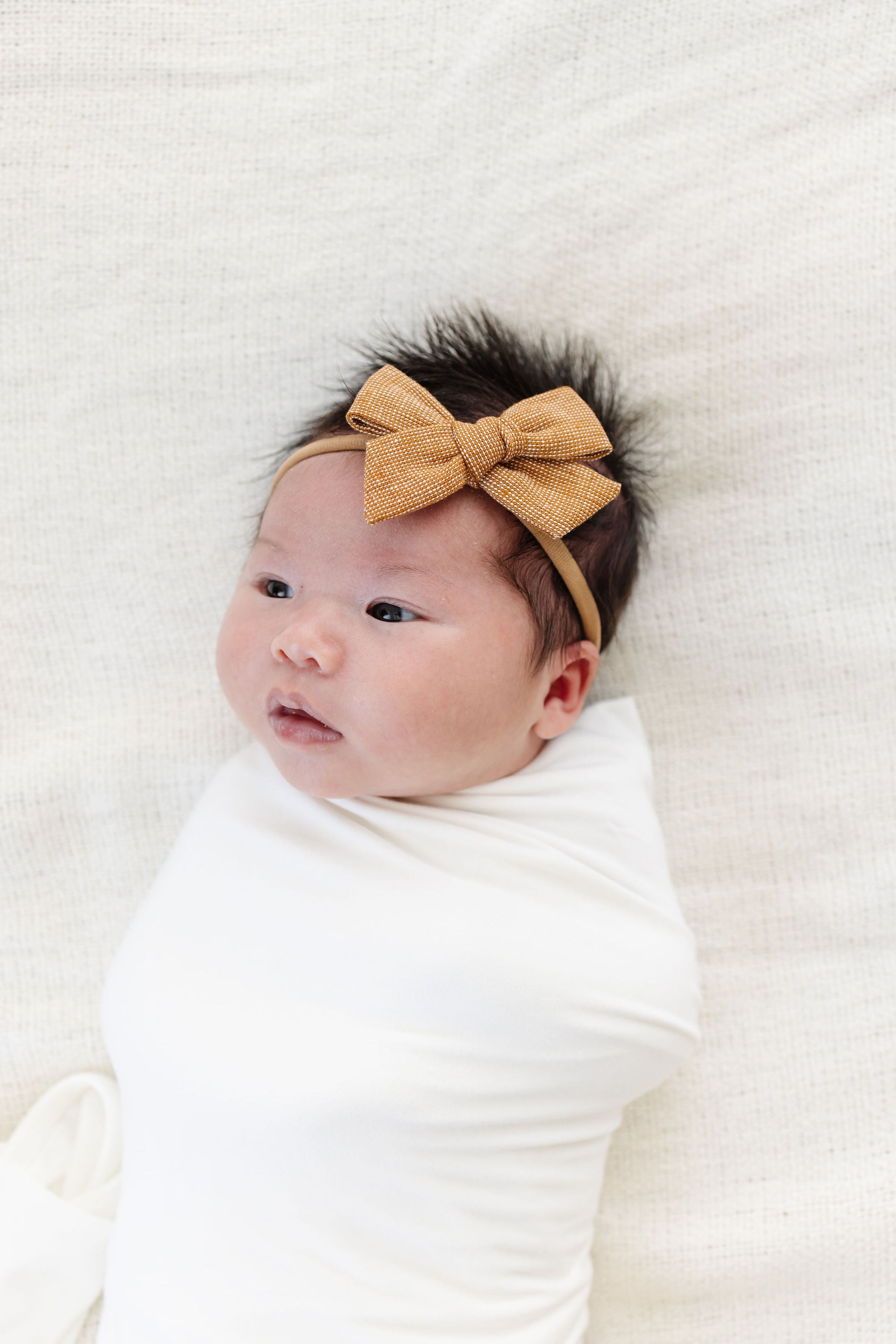 Linen Bow - Cinnamon Chambray Headband