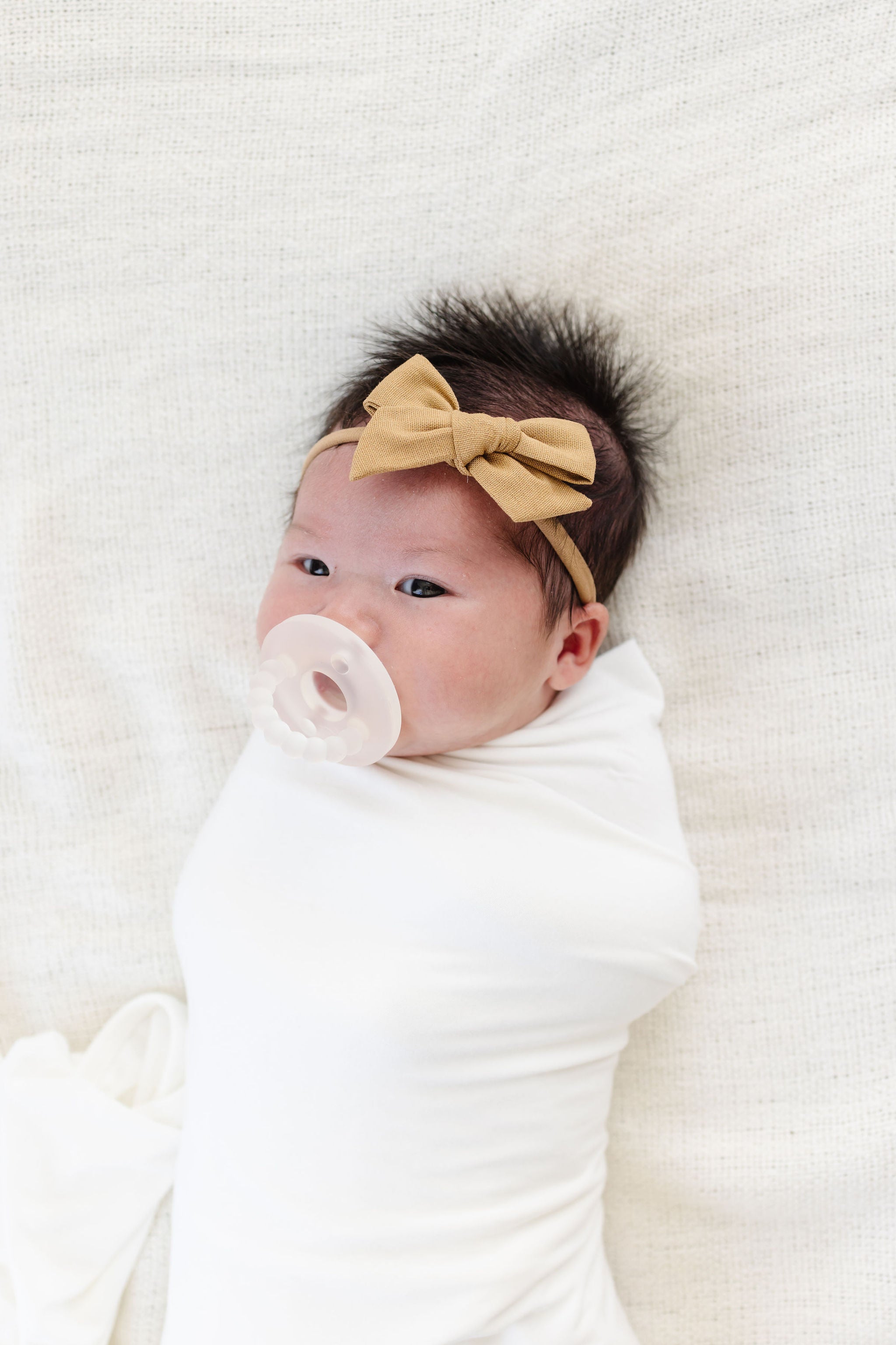 Linen Bow - Cinnamon Chambray Headband