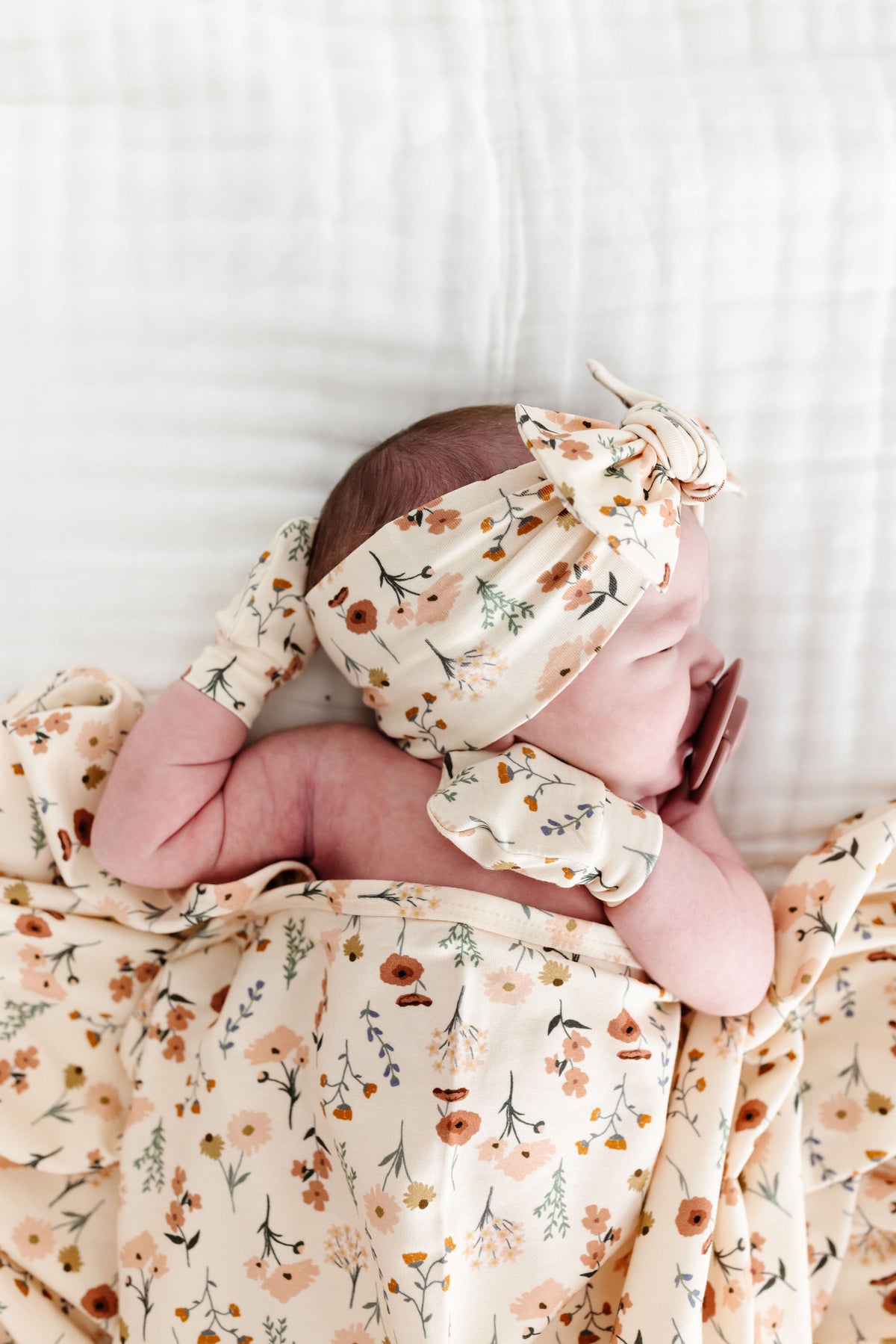 Rachel Newborn Headband Bundle + Zipper Footie