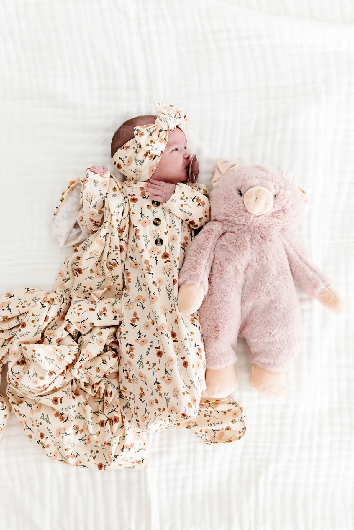 Rachel Newborn Headband Bundle + Knotted Gown