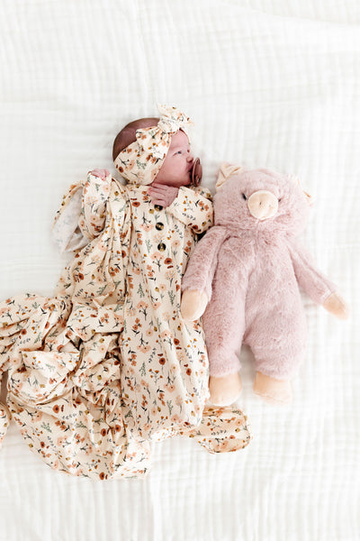 Rachel Newborn Headband Bundle + Knotted Gown