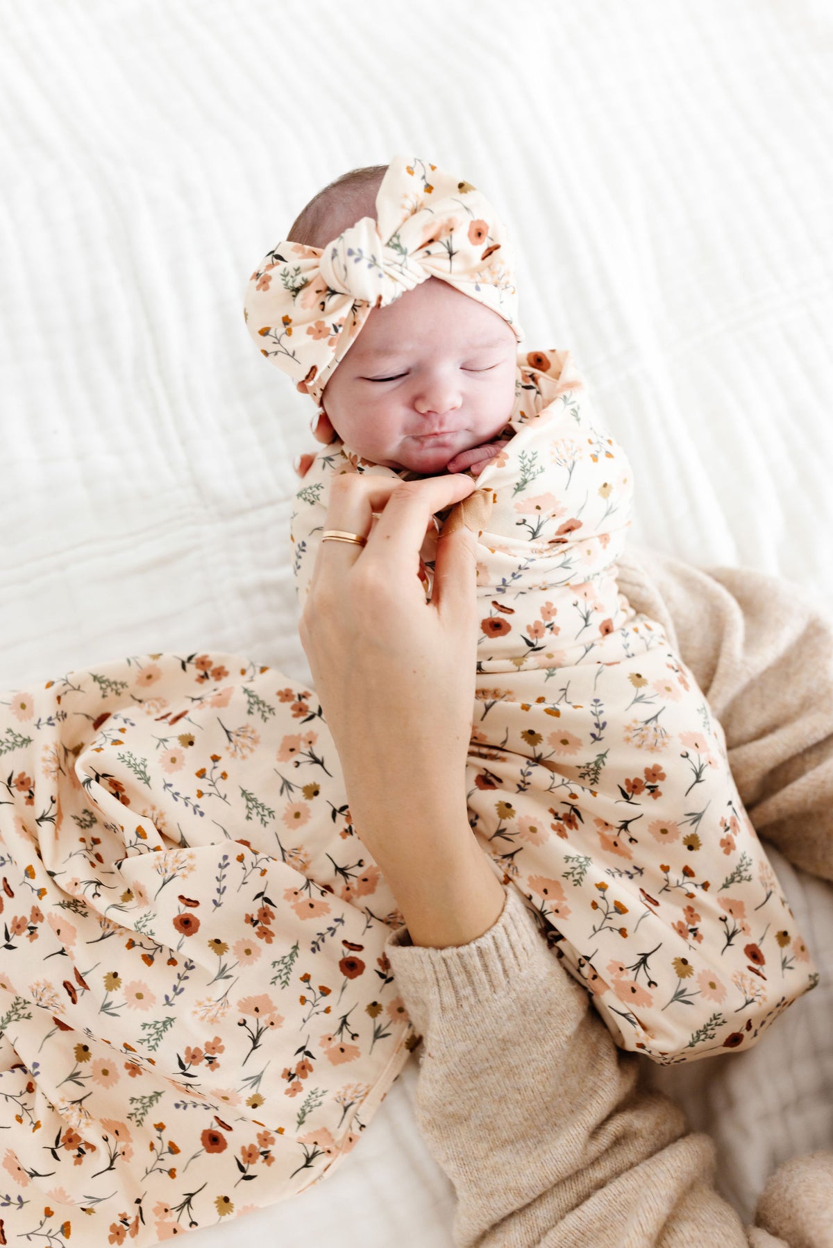 Rachel Newborn Headband Bundle + Zipper Footie