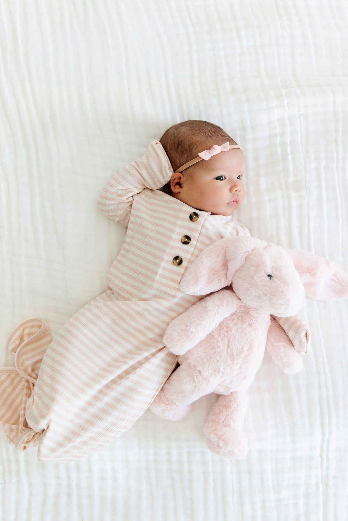 Harper Ribbed Newborn Headband Bundle + Knotted Gown