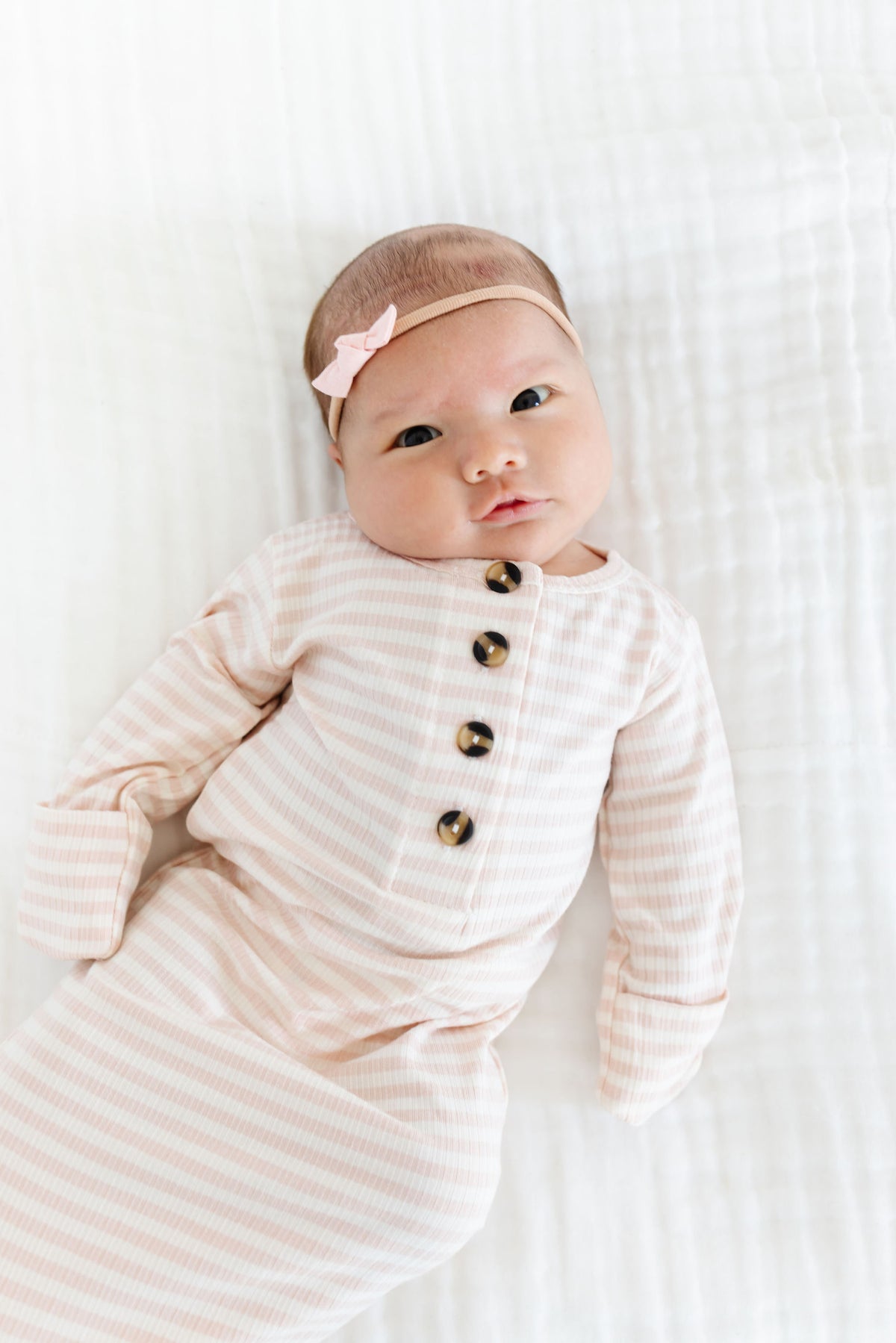 Harper Ribbed Newborn Headband Bundle + Knotted Gown