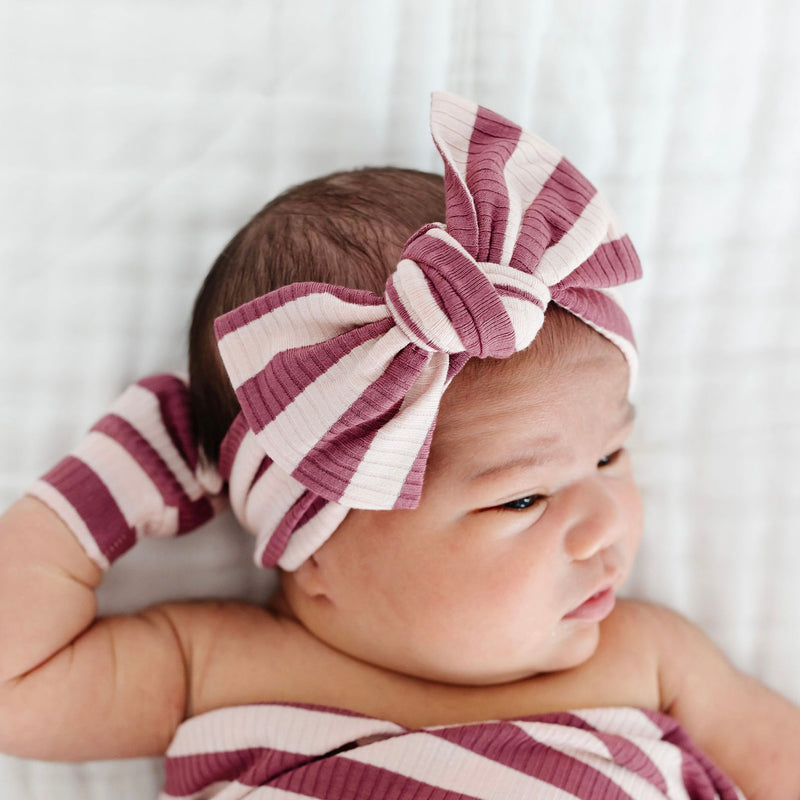 Lannie Ribbed Newborn Headband Bundle (Gown)
