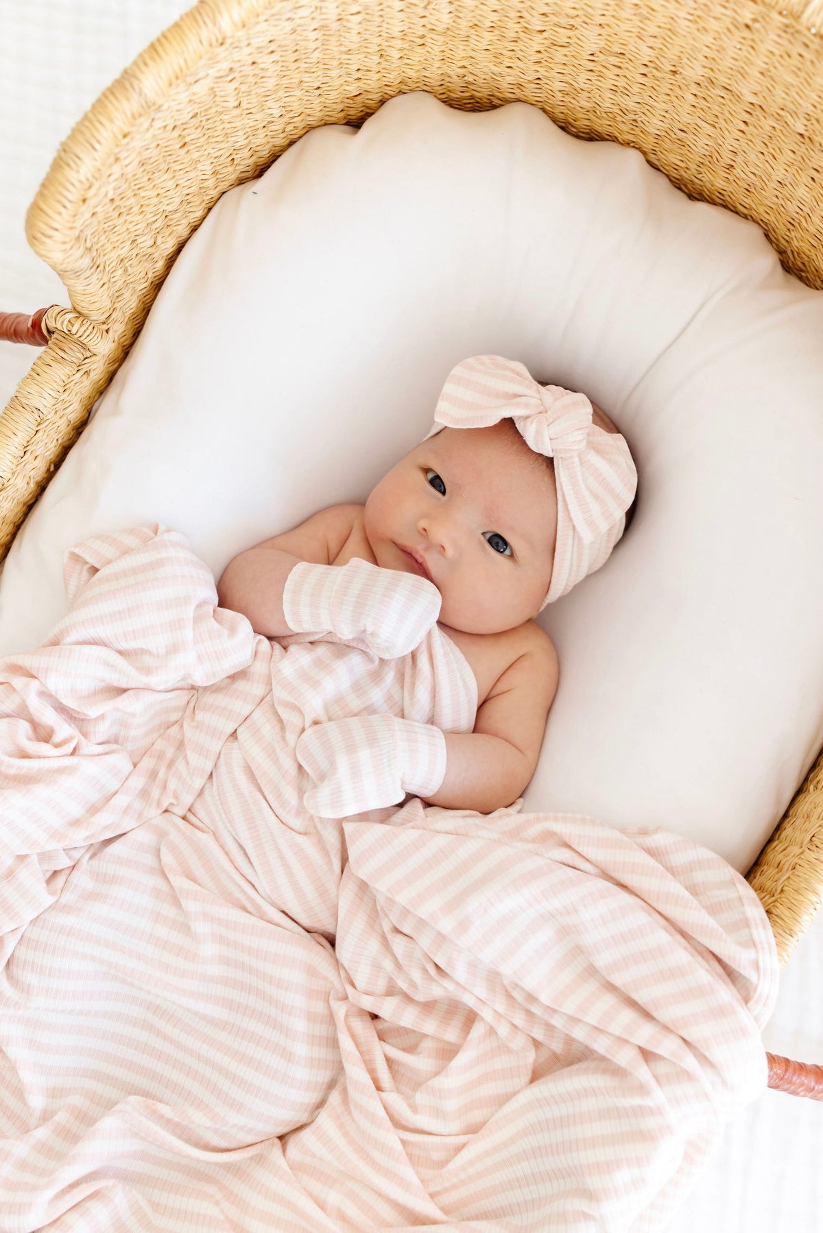 Harper Ribbed Newborn Headband Bundle + Zipper Footie