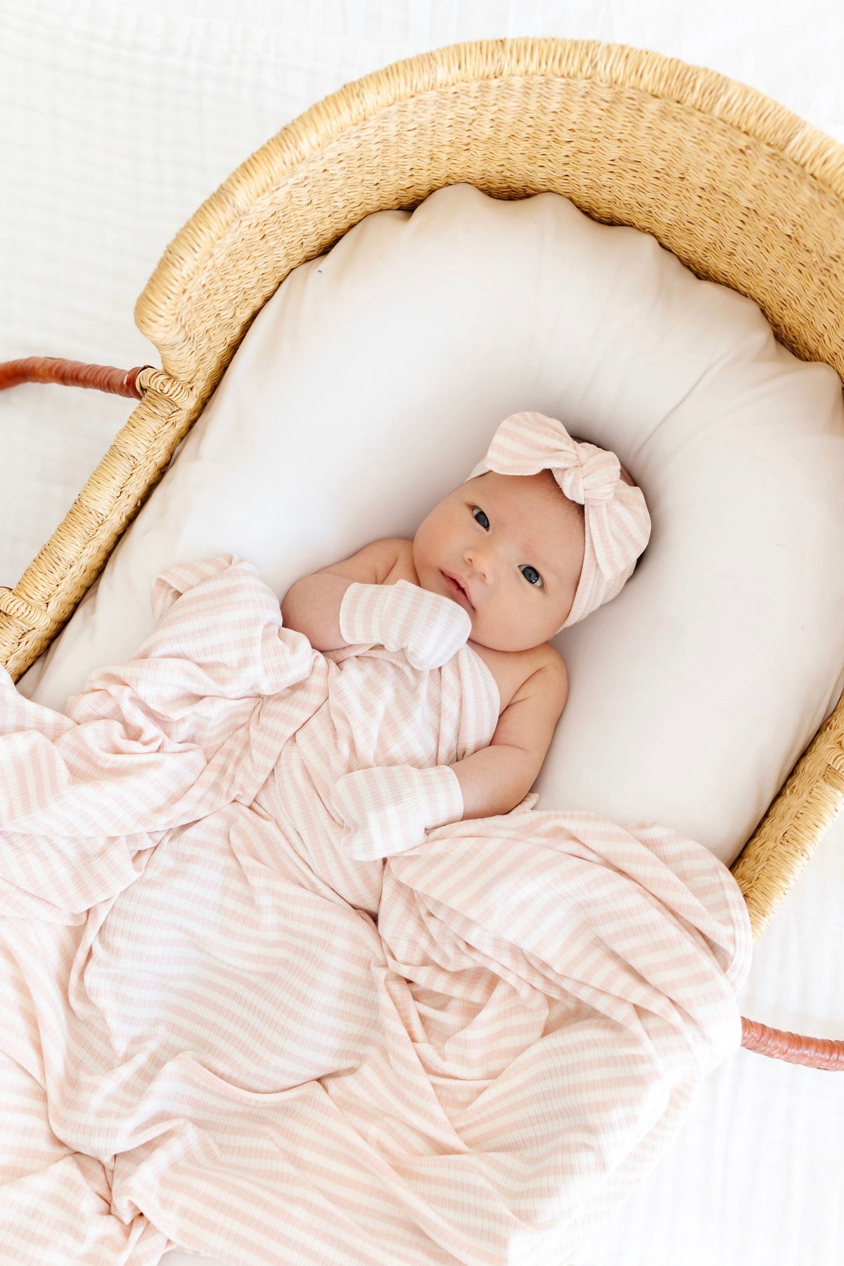 Harper Ribbed Newborn Headband Bundle + Knotted Gown