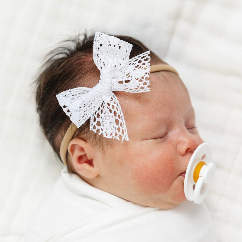 Lace Bow - White