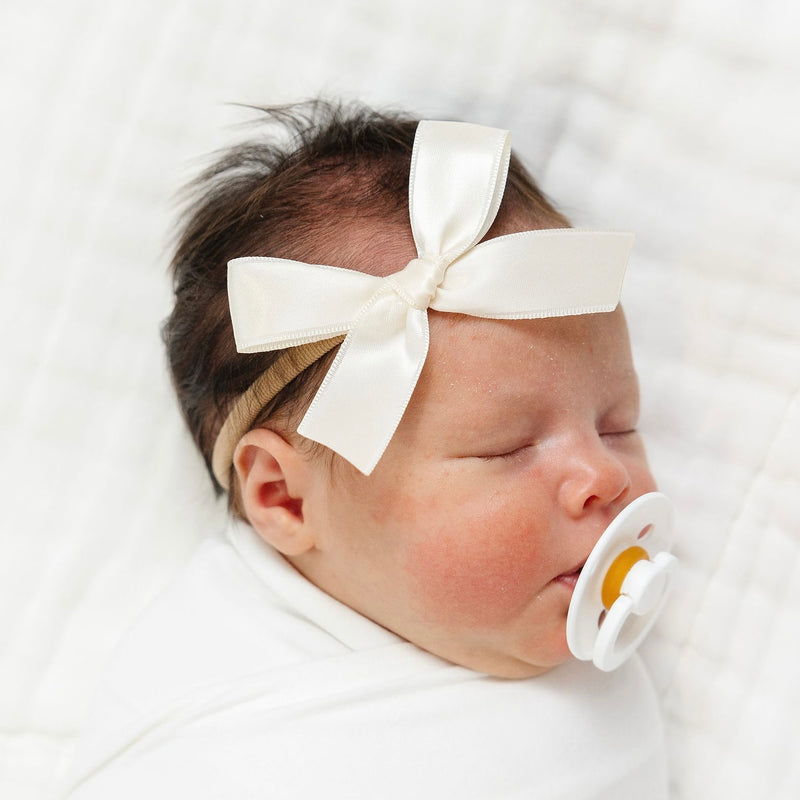 Satin Bow - Cream Headband