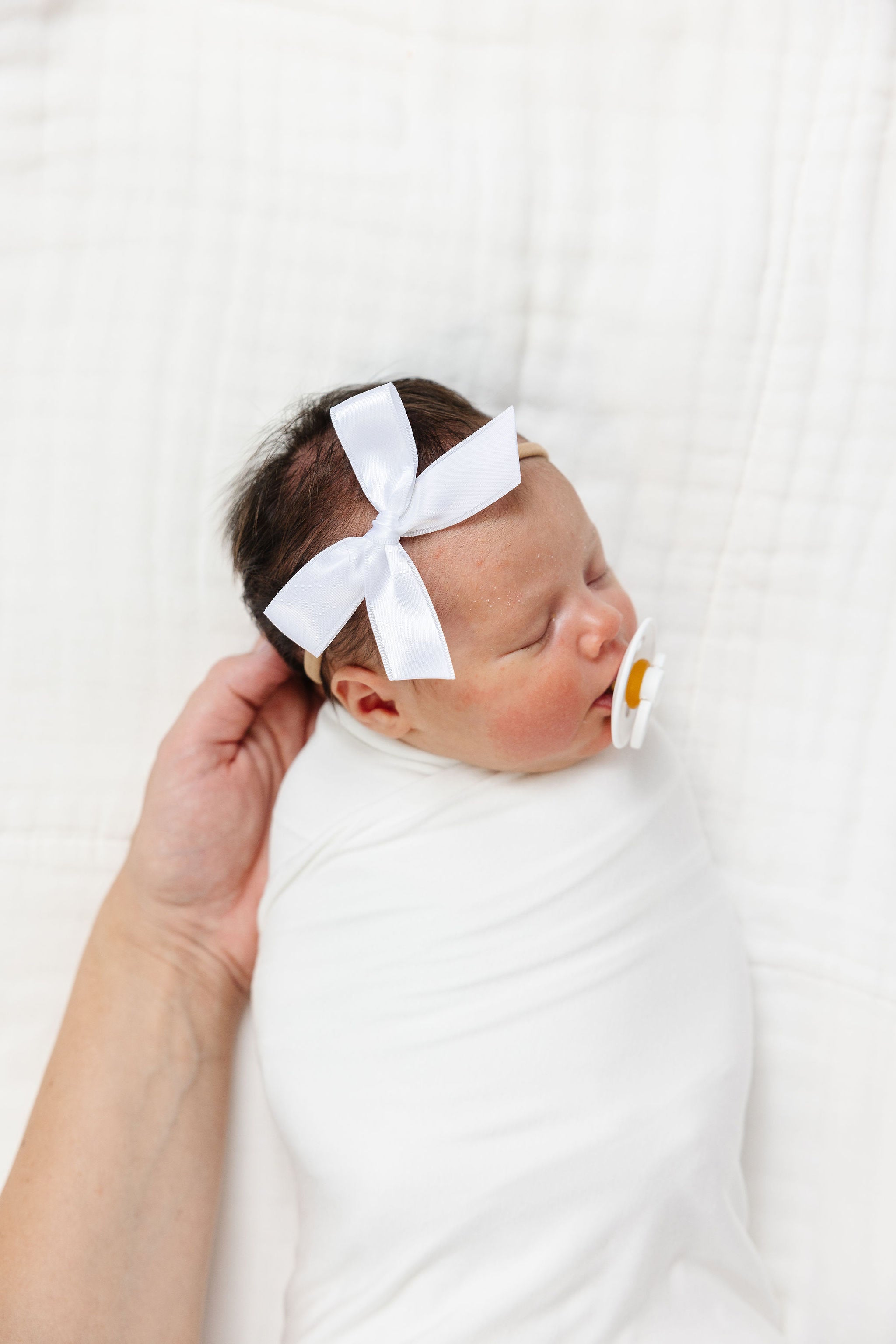 Satin Bow - White