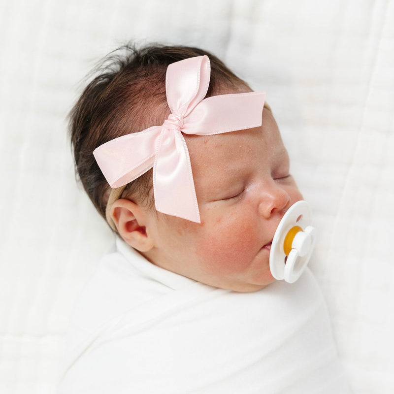 Satin Bow - Baby Pink Headband